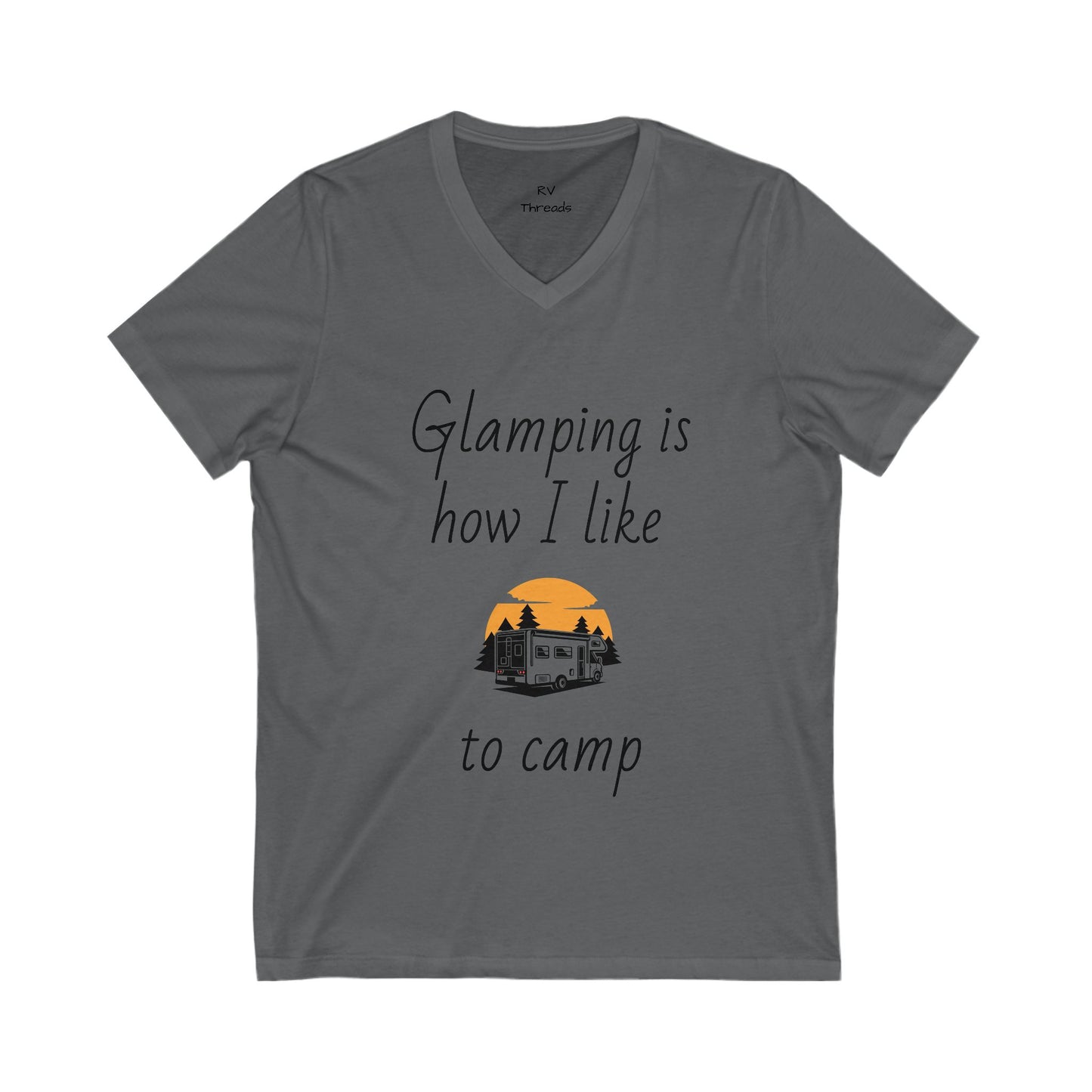 Glamping V-Neck Tee - Perfect for Campers, Outdoor Enthusiasts, Gifts, Travel, Adventuring, Nature Lovers