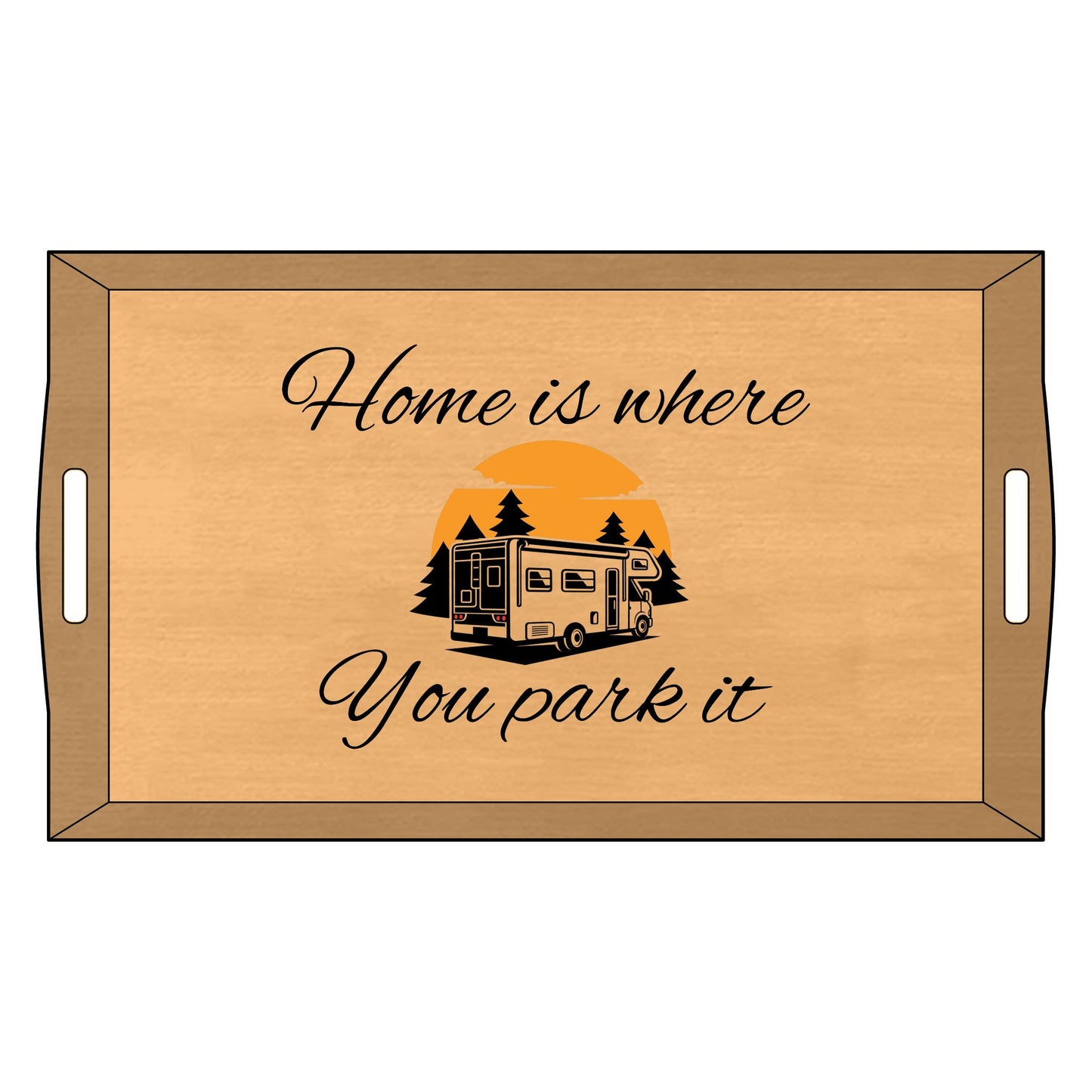 Personalized Bamboo Serving Tray, Rustic Home Decor, Gift for RV Lovers, Housewarming Present, Engraved Kitchen Accessory