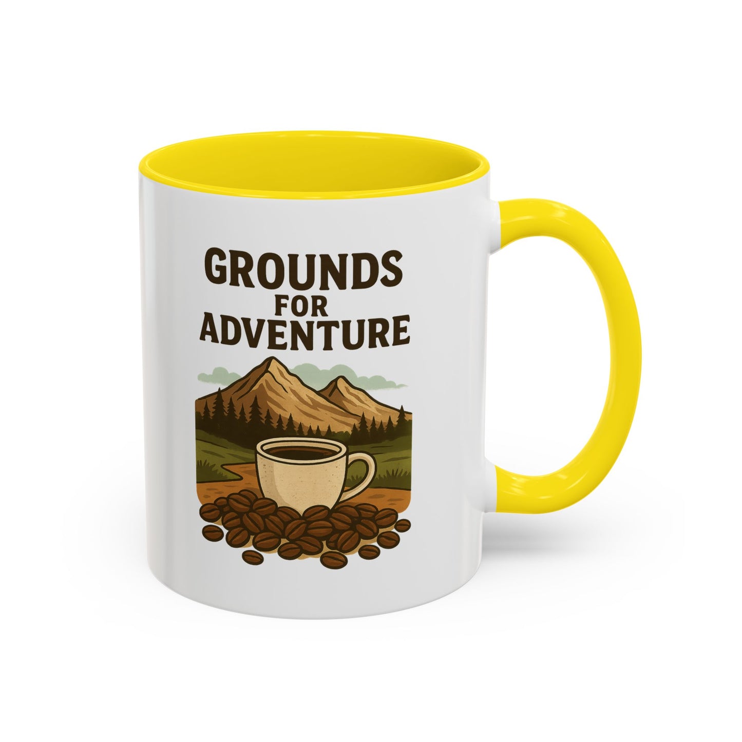 Adventurous Coffee Mug: Grounds for Adventure, Travel Mug, Camping Gift, Coffee Lover’s Present, Hiking Accessory