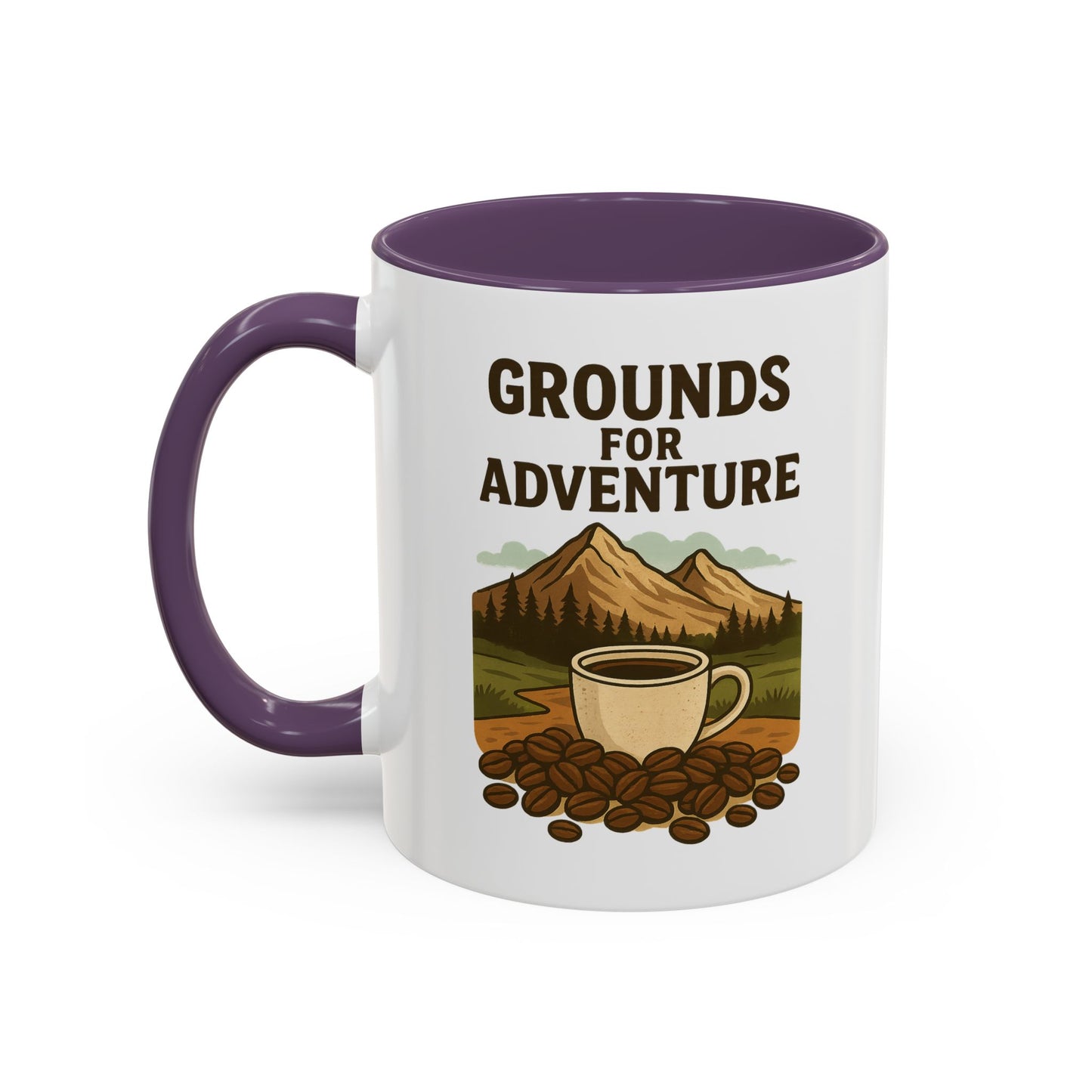 Adventurous Coffee Mug: Grounds for Adventure, Travel Mug, Camping Gift, Coffee Lover’s Present, Hiking Accessory