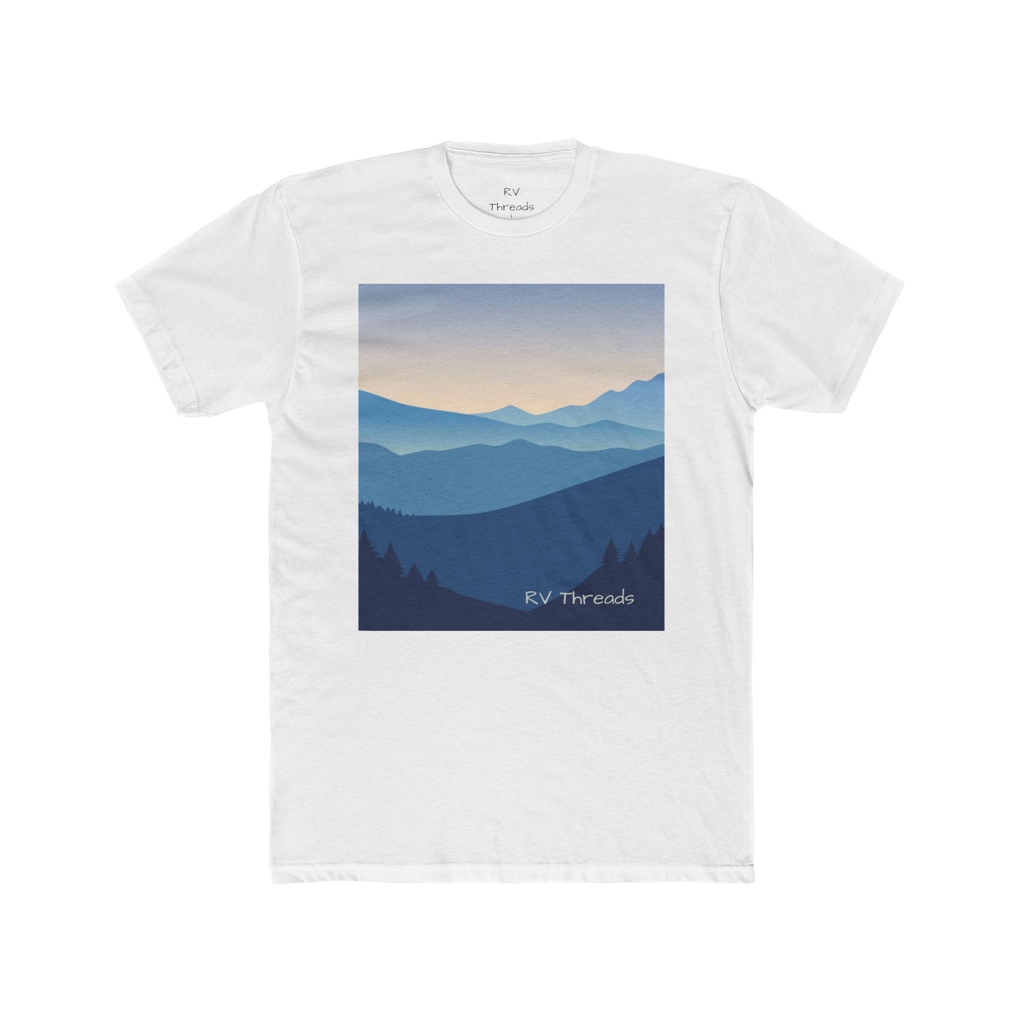 Mountain View Unisex Cotton Crew Tee | Nature Lover Gift, Outdoor Adventure Shirt, Summer Wardrobe Essential, Travel Tee, Casual Stroll Top