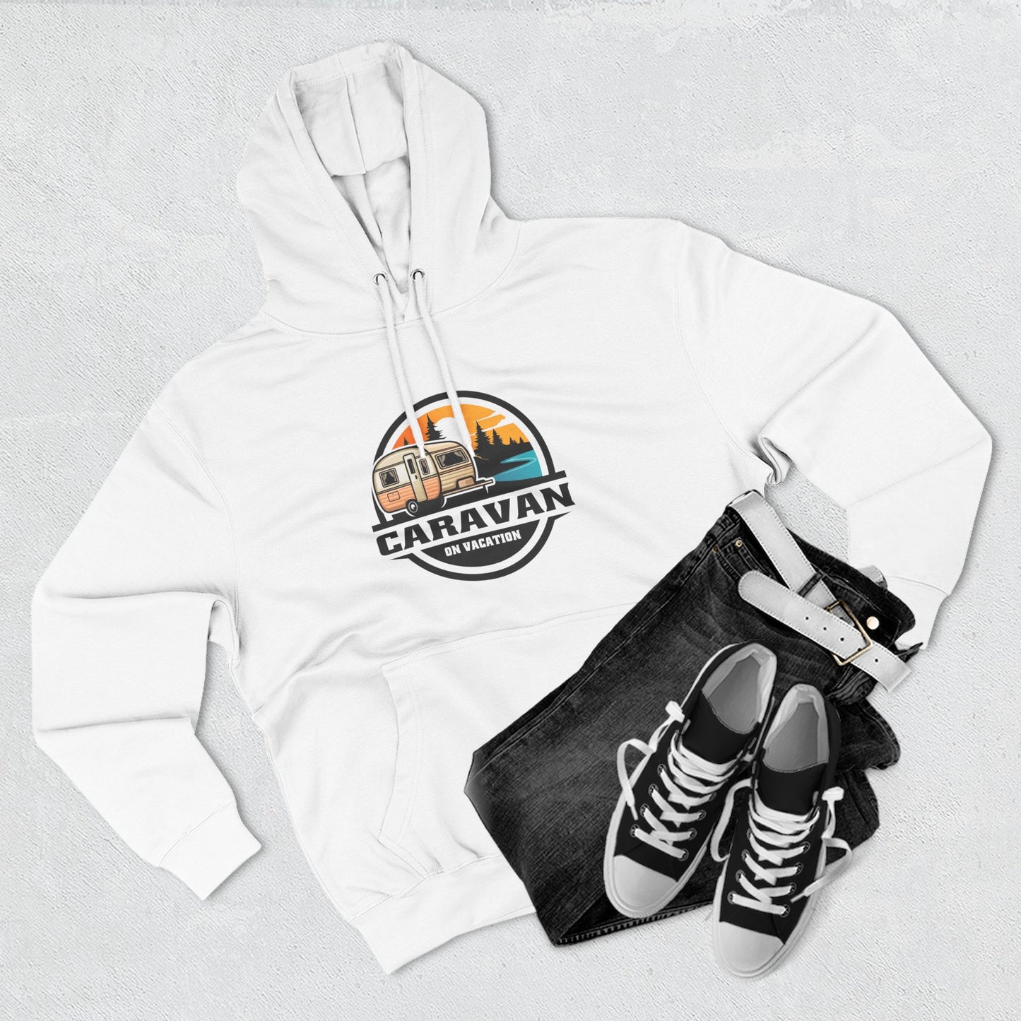 Vacation Vibes Fleece Hoodie | Cozy Travel Sweatshirt, Camper Enthusiast Gift, Road Trip Apparel, Camping Hoodie, Adventure Wear