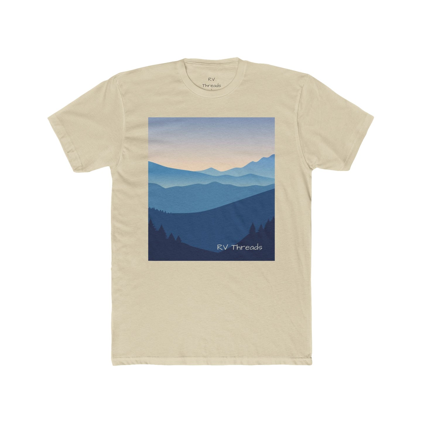 Mountain View Unisex Cotton Crew Tee | Nature Lover Gift, Outdoor Adventure Shirt, Summer Wardrobe Essential, Travel Tee, Casual Stroll Top