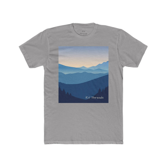 Mountain View Unisex Cotton Crew Tee | Nature Lover Gift, Outdoor Adventure Shirt, Summer Wardrobe Essential, Travel Tee, Casual Stroll Top