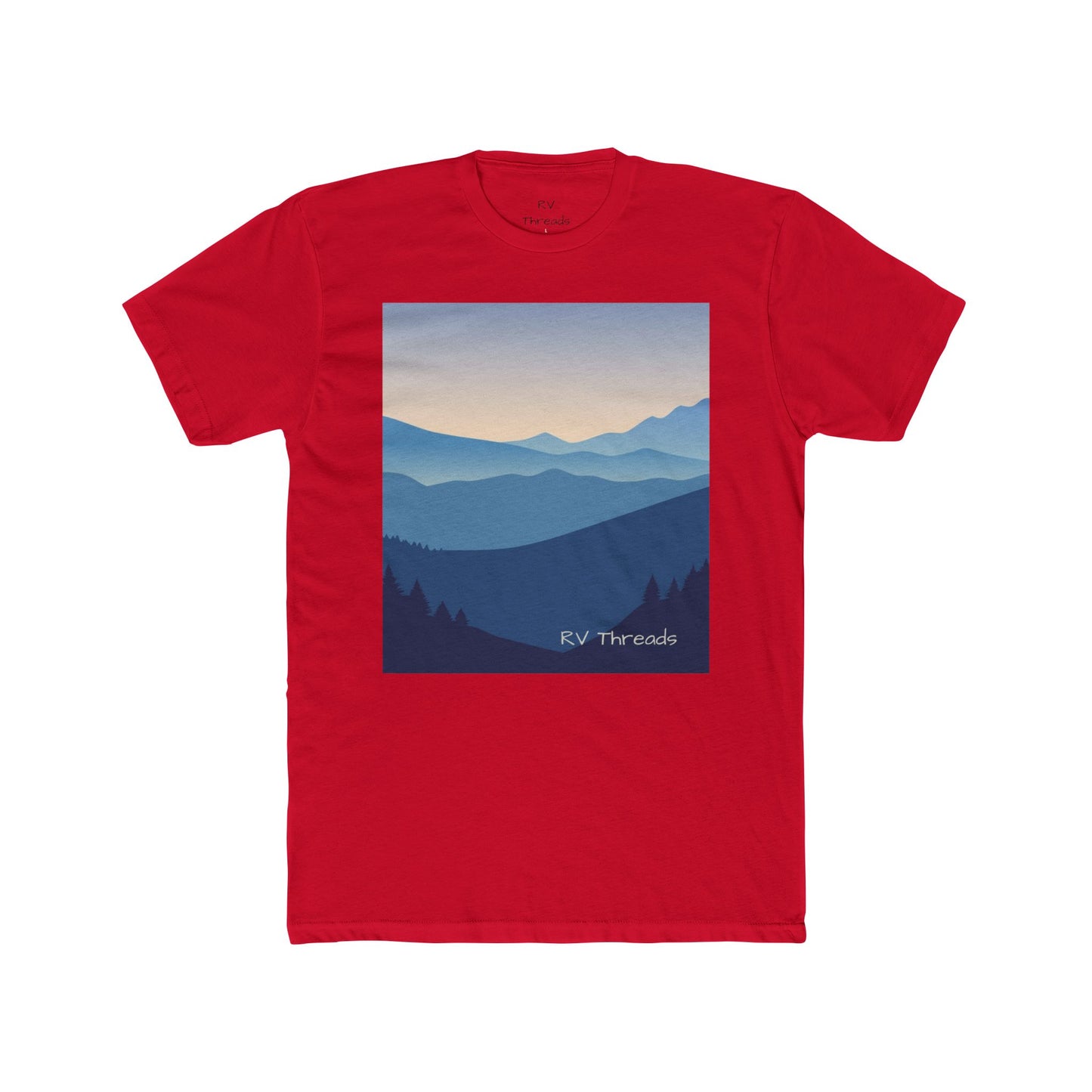 Mountain View Unisex Cotton Crew Tee | Nature Lover Gift, Outdoor Adventure Shirt, Summer Wardrobe Essential, Travel Tee, Casual Stroll Top