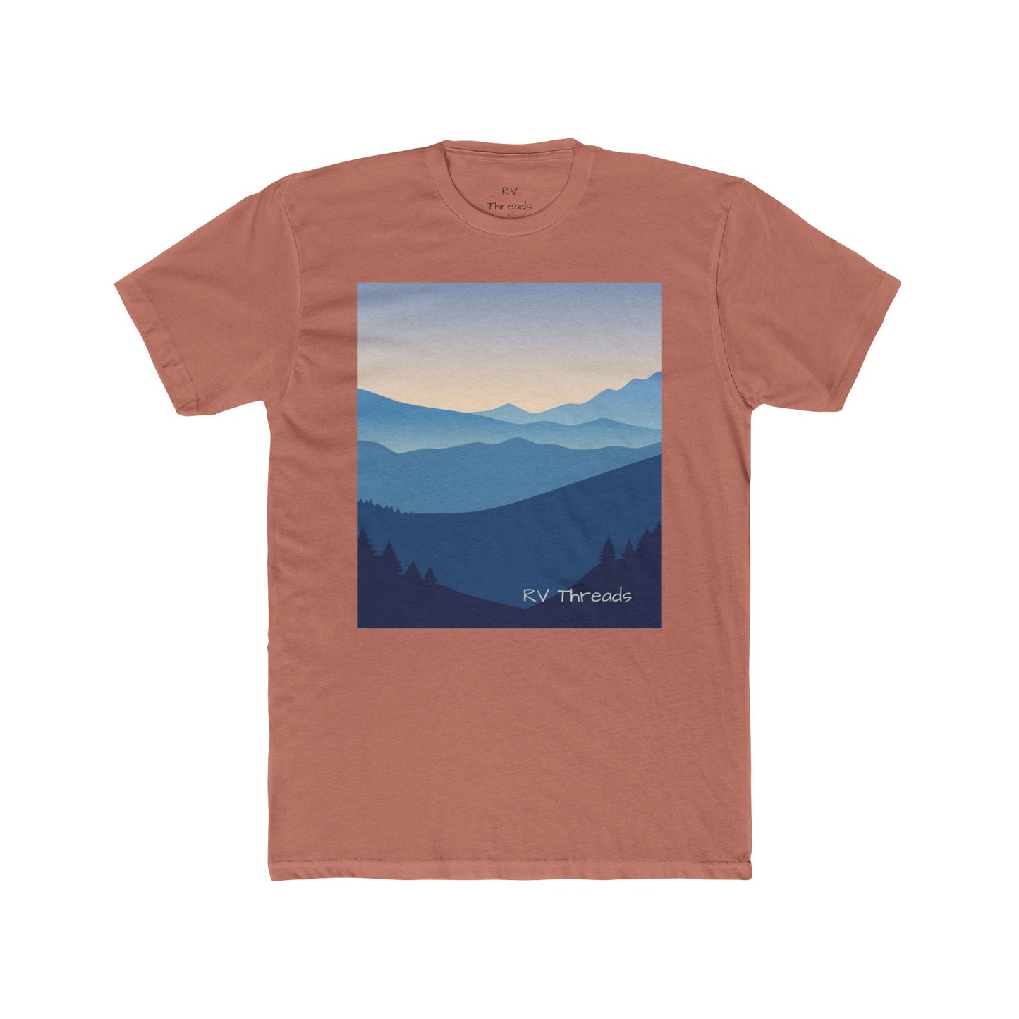 Mountain View Unisex Cotton Crew Tee | Nature Lover Gift, Outdoor Adventure Shirt, Summer Wardrobe Essential, Travel Tee, Casual Stroll Top