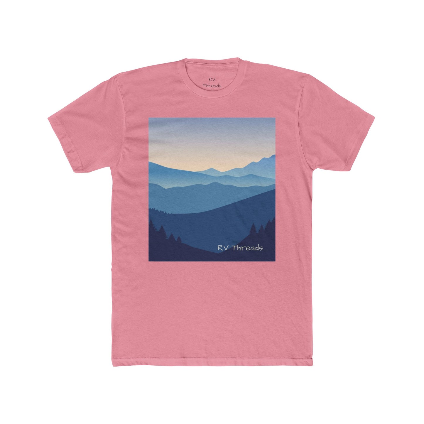 Mountain View Unisex Cotton Crew Tee | Nature Lover Gift, Outdoor Adventure Shirt, Summer Wardrobe Essential, Travel Tee, Casual Stroll Top