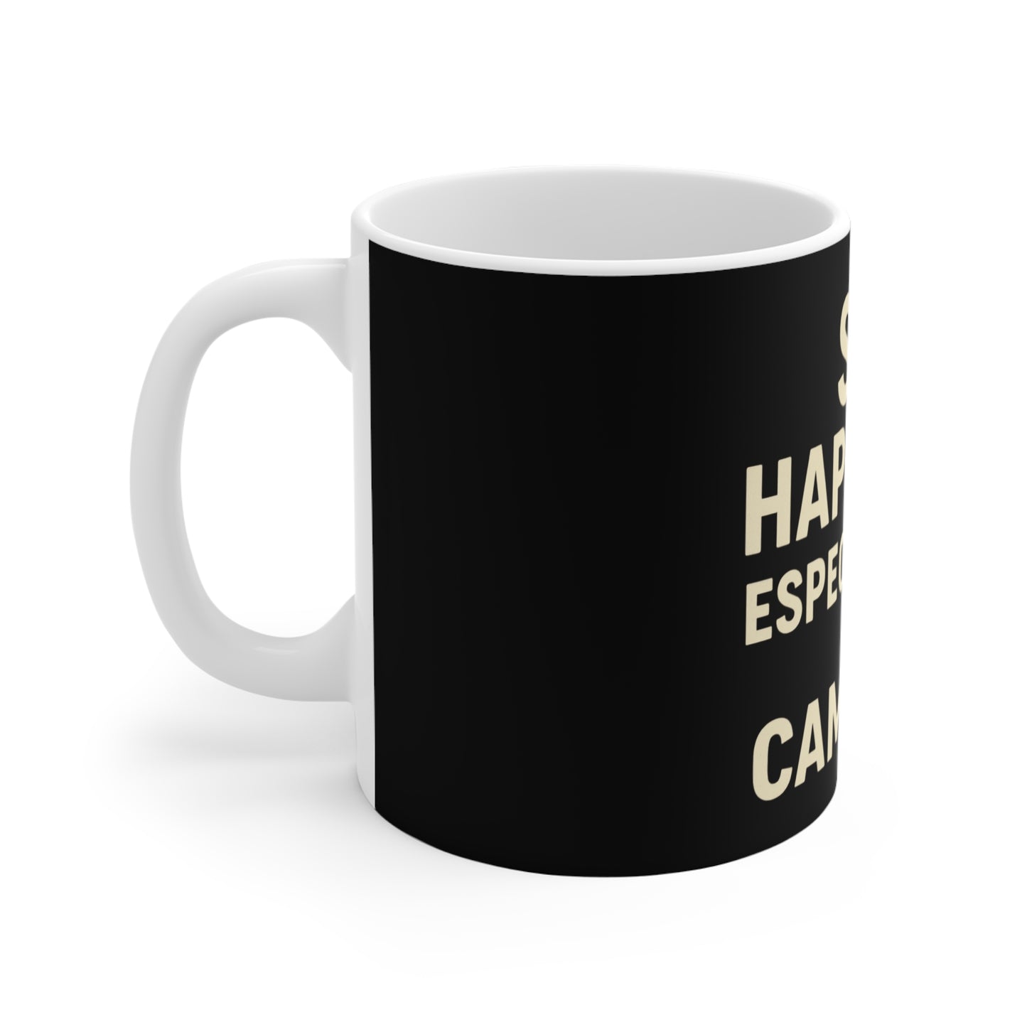 Camping Mug, Sip Happens Ceramic Coffee Cup, Outdoor Adventure Drinkware, Gift for Campers, Hiking Enthusiasts