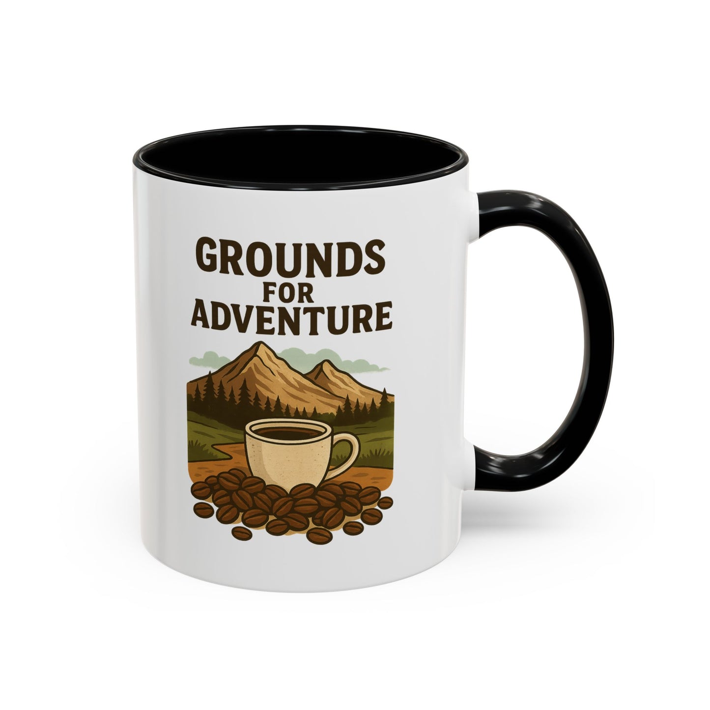 Adventurous Coffee Mug: Grounds for Adventure, Travel Mug, Camping Gift, Coffee Lover’s Present, Hiking Accessory