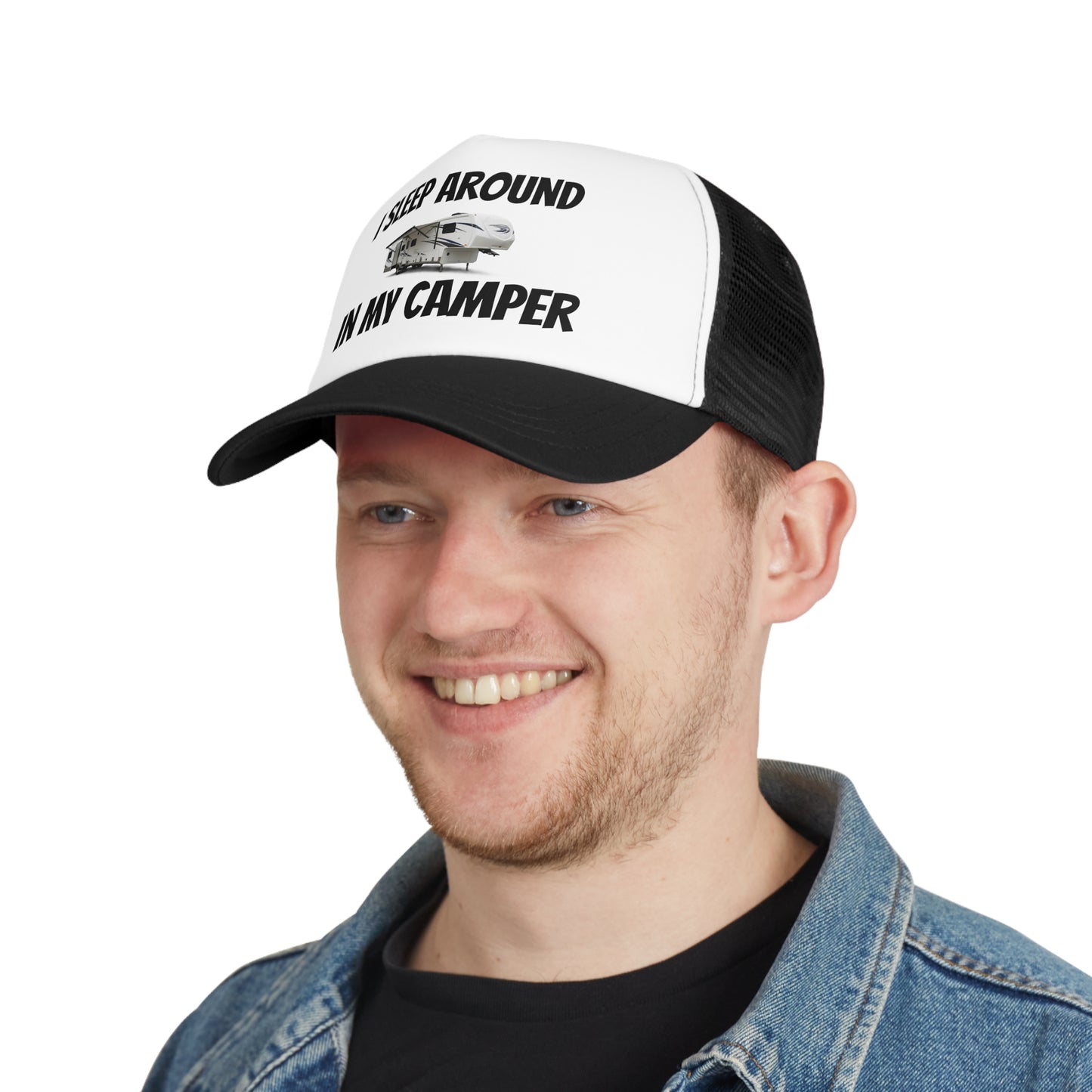 Camper Life Mesh Cap, I Sleep Around in My Camper Hat, Travel Accessories, Camping Gifts, Outdoor Wear, Adventure Gear