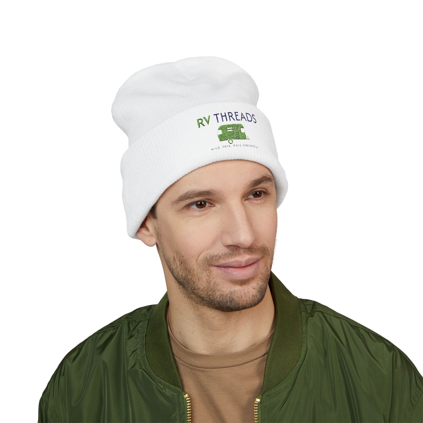 Embroidered Classic Cuffed Beanie, Cozy Winter Hat, RV Lovers Gift, Personalized Knit Cap, Outdoor Adventure Accessory