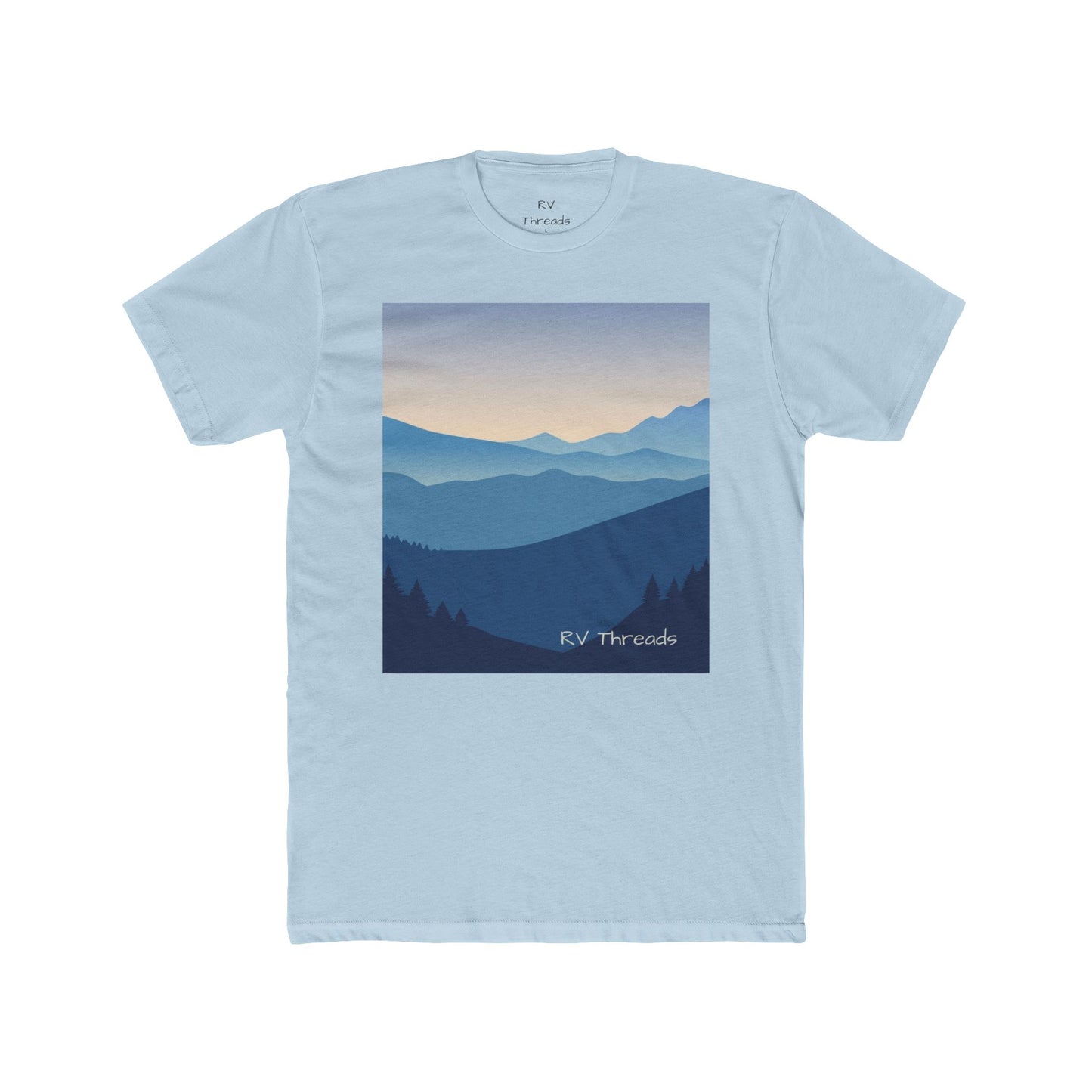 Mountain View Unisex Cotton Crew Tee | Nature Lover Gift, Outdoor Adventure Shirt, Summer Wardrobe Essential, Travel Tee, Casual Stroll Top