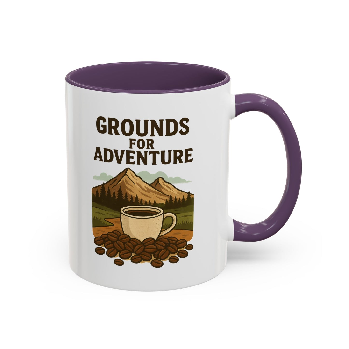 Adventurous Coffee Mug: Grounds for Adventure, Travel Mug, Camping Gift, Coffee Lover’s Present, Hiking Accessory