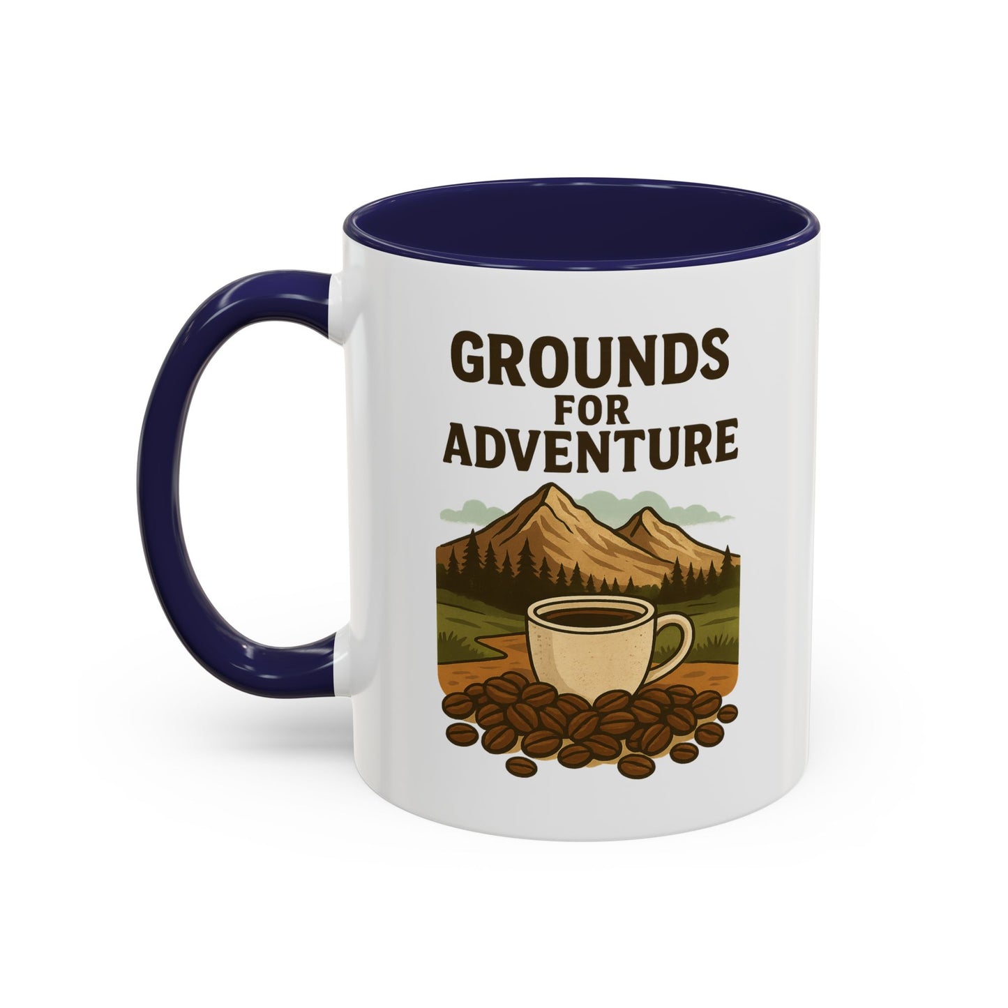 Adventurous Coffee Mug: Grounds for Adventure, Travel Mug, Camping Gift, Coffee Lover’s Present, Hiking Accessory