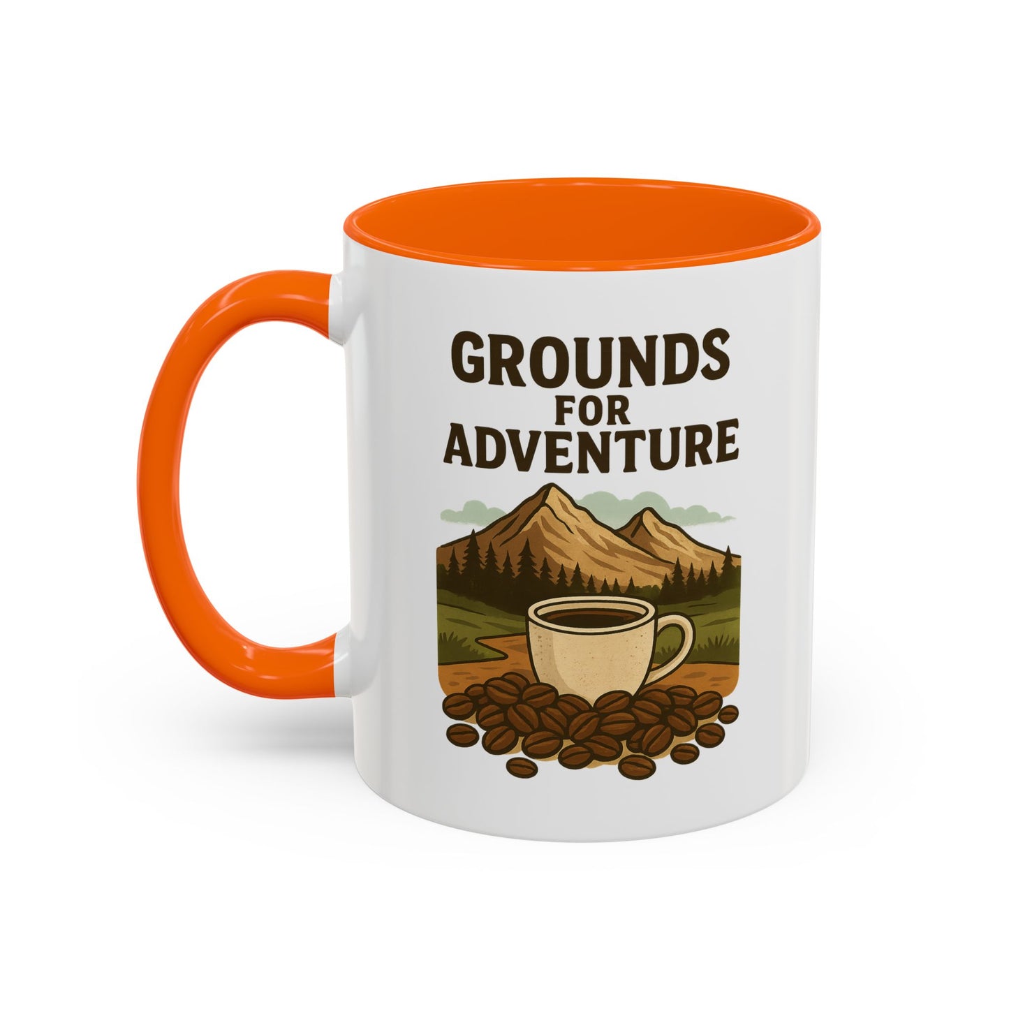 Adventurous Coffee Mug: Grounds for Adventure, Travel Mug, Camping Gift, Coffee Lover’s Present, Hiking Accessory