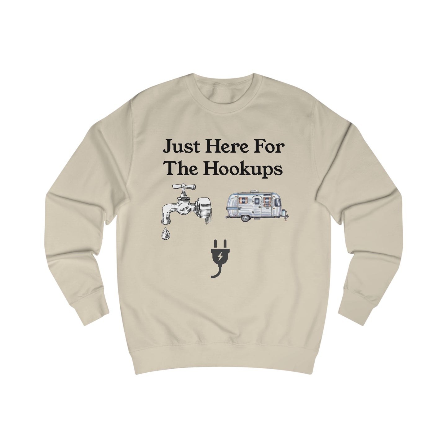 Casual Unisex Sweatshirt with Fun Hookup Quote - Perfect Gift for Campers, Travelers, and Adventure Seekers, Great for Cozy Nights and [...]