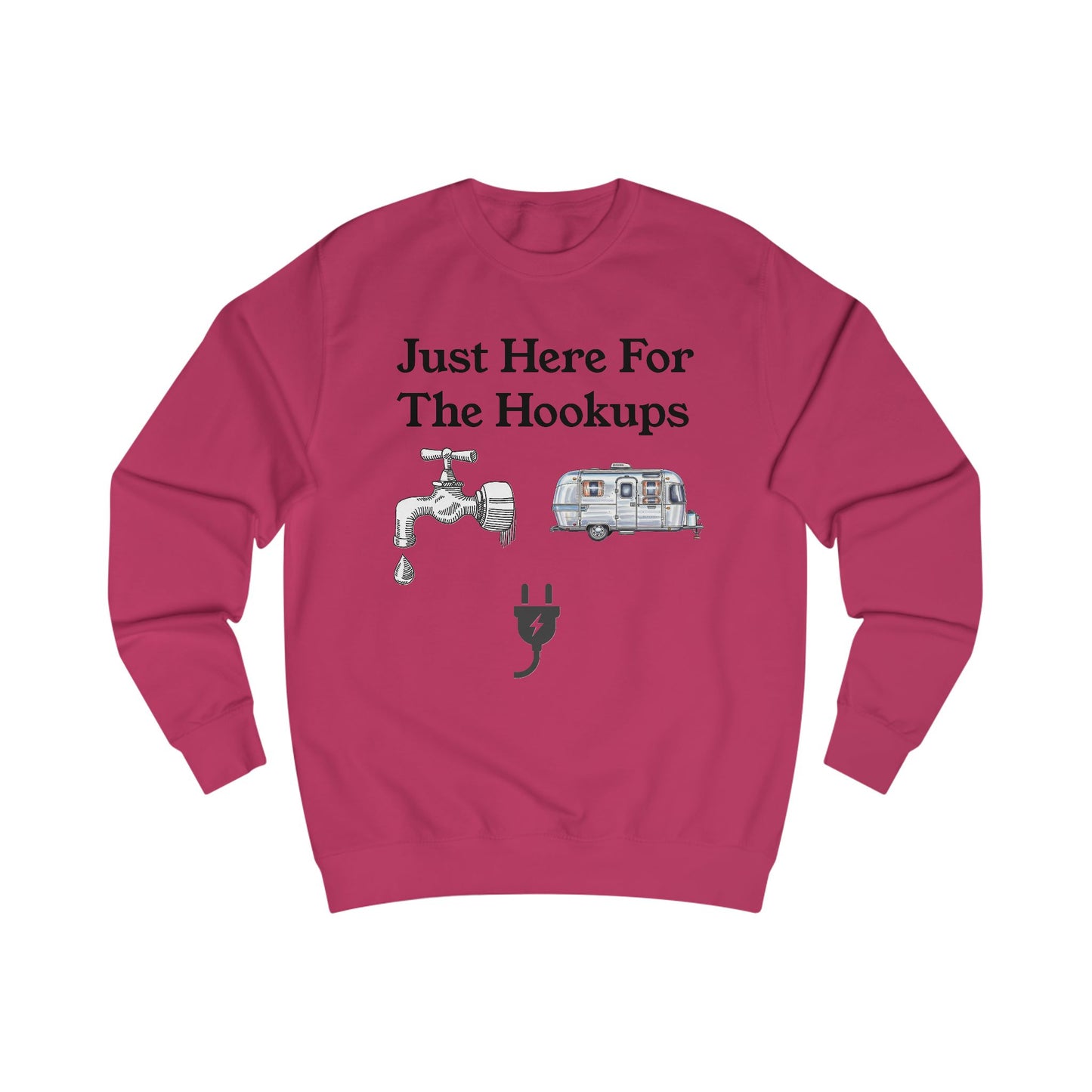 Casual Unisex Sweatshirt with Fun Hookup Quote - Perfect Gift for Campers, Travelers, and Adventure Seekers, Great for Cozy Nights and [...]