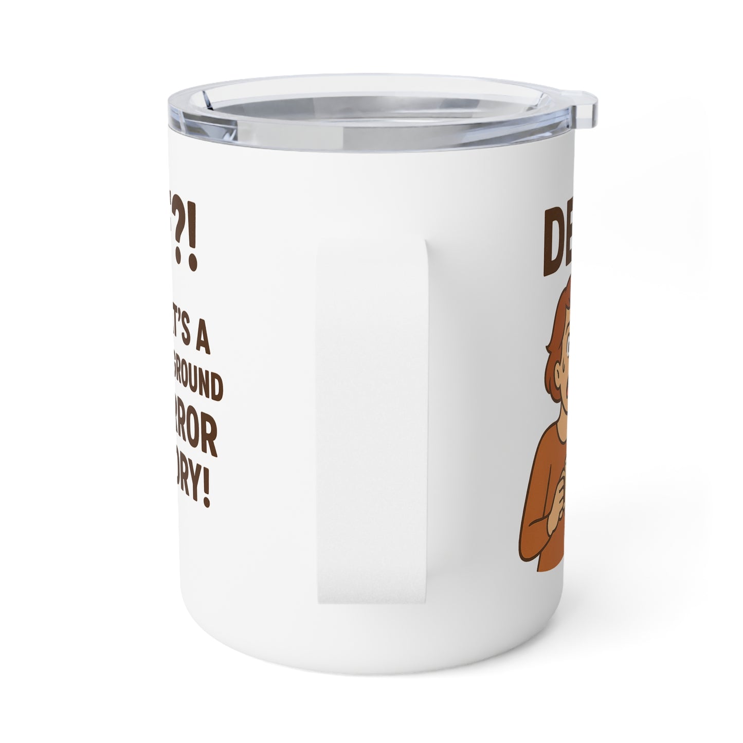 Funny Insulated Coffee Mug for Horror Lovers, Decaf!? Campground Story Mug, Unique Gift, Travel Coffee Cup, Campfire Mug, Scary Story [...]