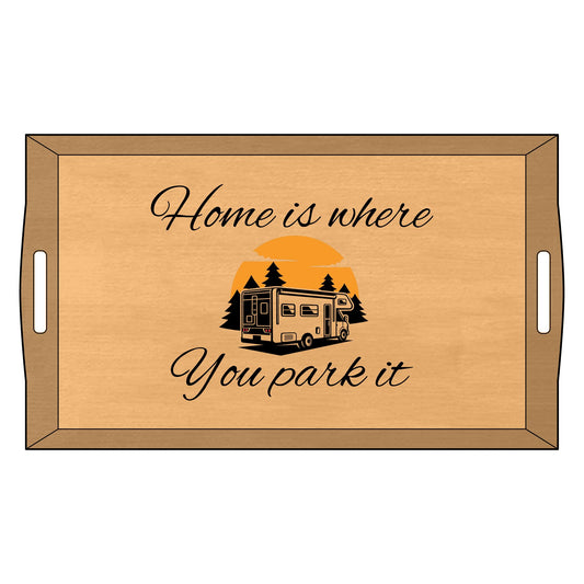 Personalized Bamboo Serving Tray, Rustic Home Decor, Gift for RV Lovers, Housewarming Present, Engraved Kitchen Accessory
