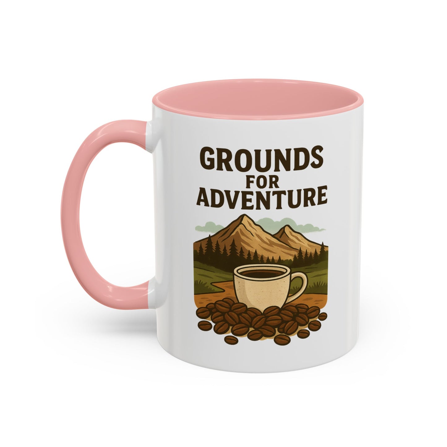 Adventurous Coffee Mug: Grounds for Adventure, Travel Mug, Camping Gift, Coffee Lover’s Present, Hiking Accessory
