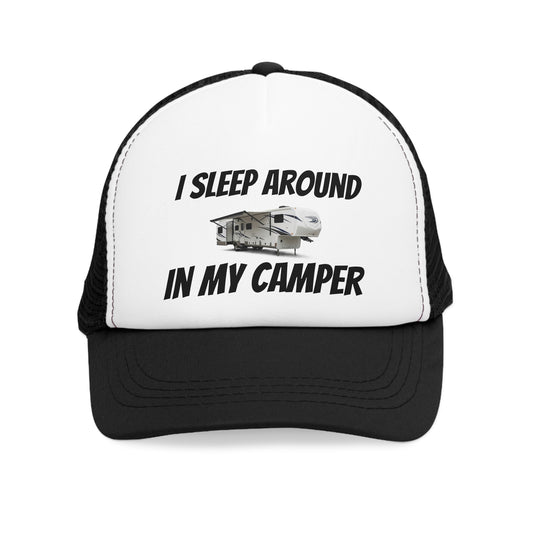Camper Life Mesh Cap, I Sleep Around in My Camper Hat, Travel Accessories, Camping Gifts, Outdoor Wear, Adventure Gear