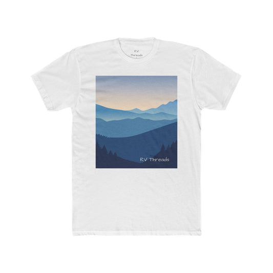 Mountain View Unisex Cotton Crew Tee | Nature Lover Gift, Outdoor Adventure Shirt, Summer Wardrobe Essential, Travel Tee, Casual Stroll Top