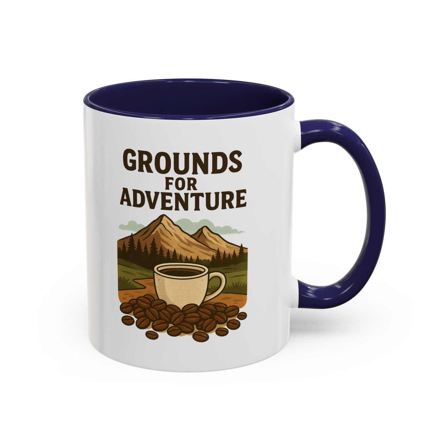 Adventurous Coffee Mug: Grounds for Adventure, Travel Mug, Camping Gift, Coffee Lover’s Present, Hiking Accessory