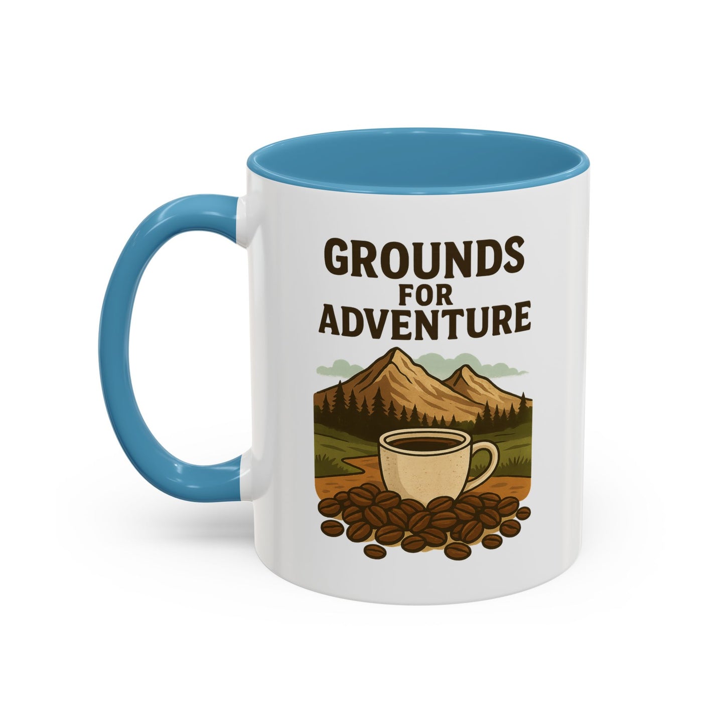 Adventurous Coffee Mug: Grounds for Adventure, Travel Mug, Camping Gift, Coffee Lover’s Present, Hiking Accessory