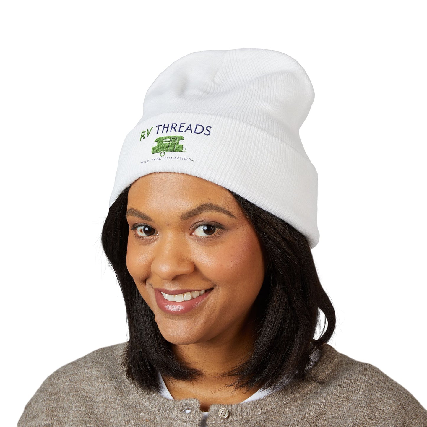 Embroidered Classic Cuffed Beanie, Cozy Winter Hat, RV Lovers Gift, Personalized Knit Cap, Outdoor Adventure Accessory
