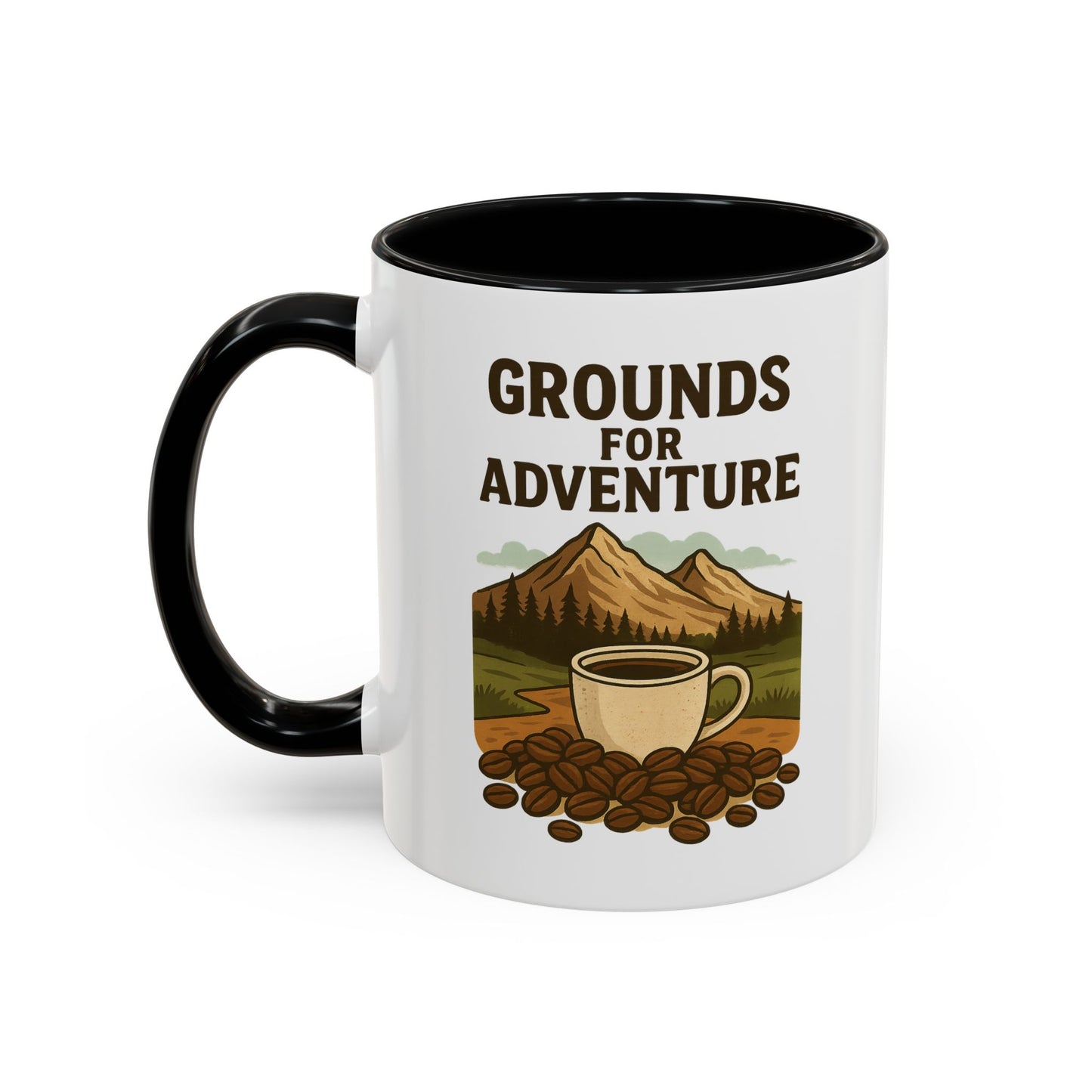 Adventurous Coffee Mug: Grounds for Adventure, Travel Mug, Camping Gift, Coffee Lover’s Present, Hiking Accessory