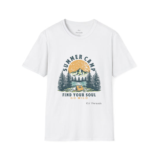 Summer Camp Adventure Unisex T-Shirt, Camping Tee, Outdoor Apparel, Nature Lover Gift, Adventure Shirt, Find Your Soul T-Shirt