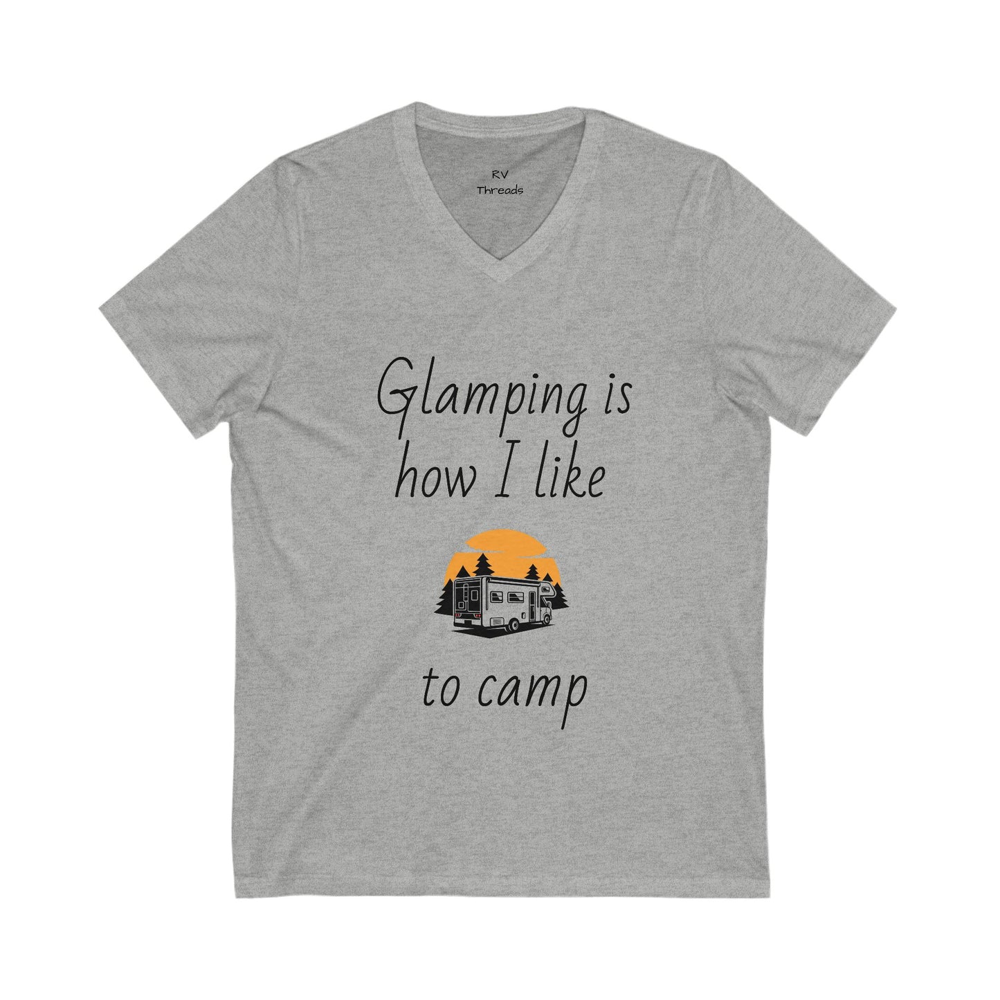 Glamping V-Neck Tee - Perfect for Campers, Outdoor Enthusiasts, Gifts, Travel, Adventuring, Nature Lovers